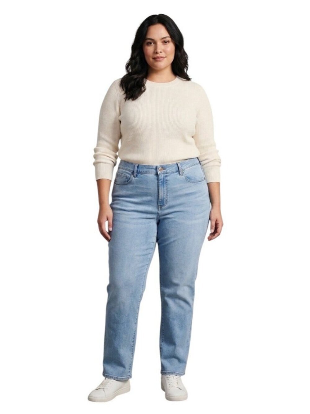Lands' End x Recover Women's Straight Leg Jeans Light Wash Size 18W NWT